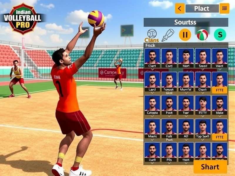 Indian Volleyball Pro multiplayer match showing competitive gameplay