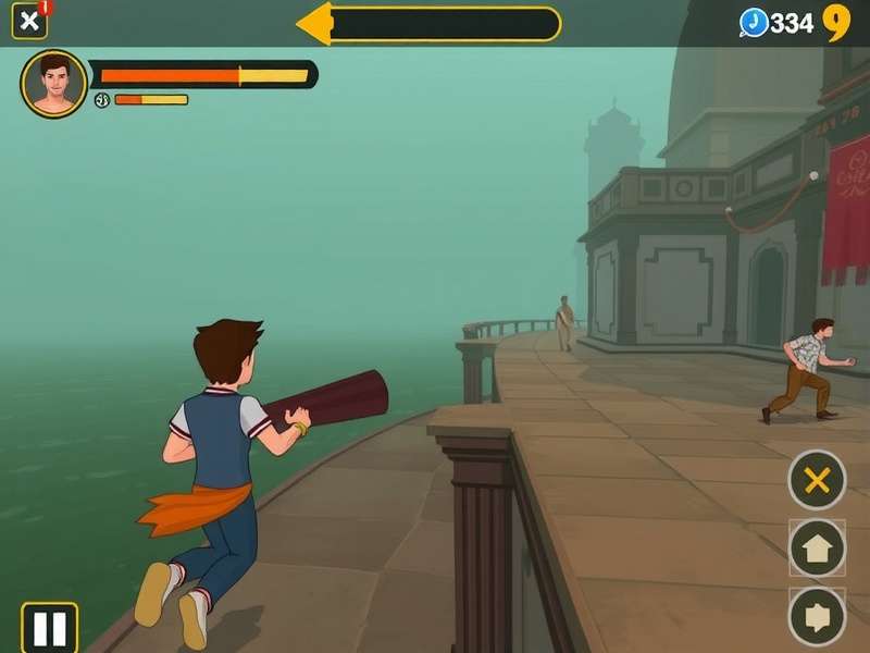 Ganges Blitz Run gameplay screenshot showing character running through Varanasi