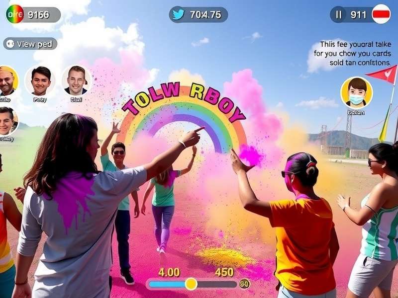 Rainbow Holi Party character customization options