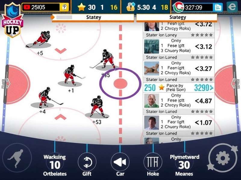 Hockey Glory UP gameplay screenshot showing intense match action