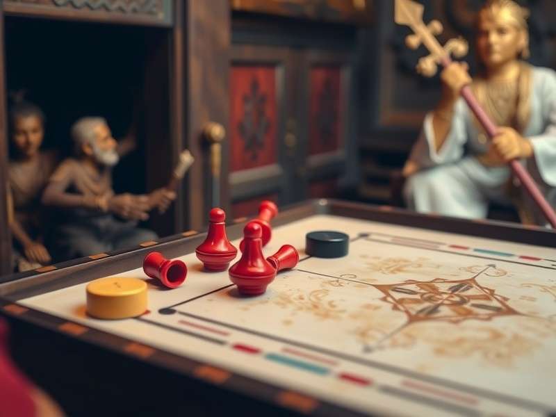Carrom Warrior King board setup with pieces