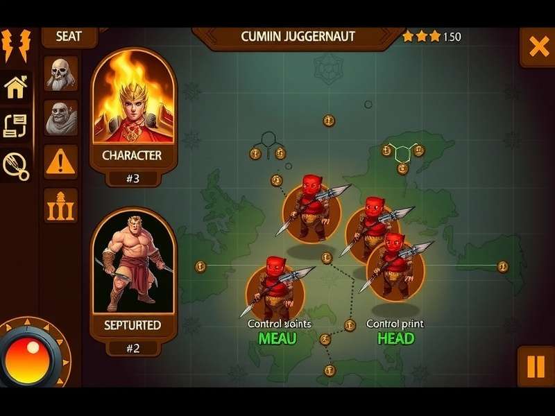 Cumin Blaze Juggernaut strategy map showing control points