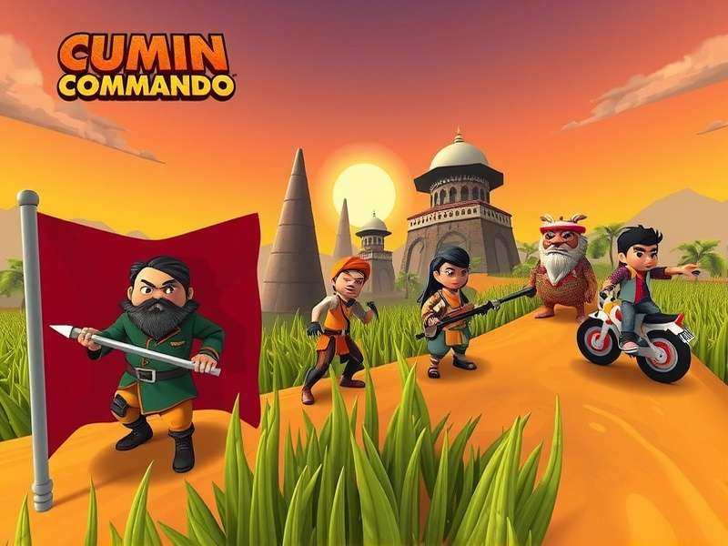 Cumin Commando gameplay screenshot showing vibrant Indian landscapes