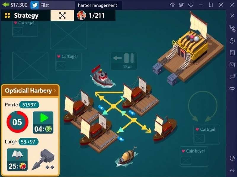 Mangalore Harbor Monarch gameplay screenshot showing harbor management interface