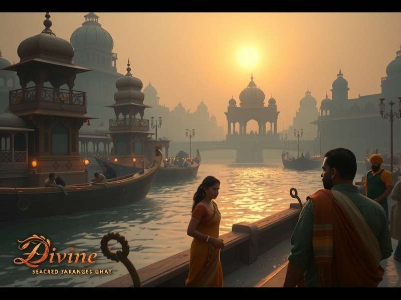 Divine Varanasi Ghat character interaction scene