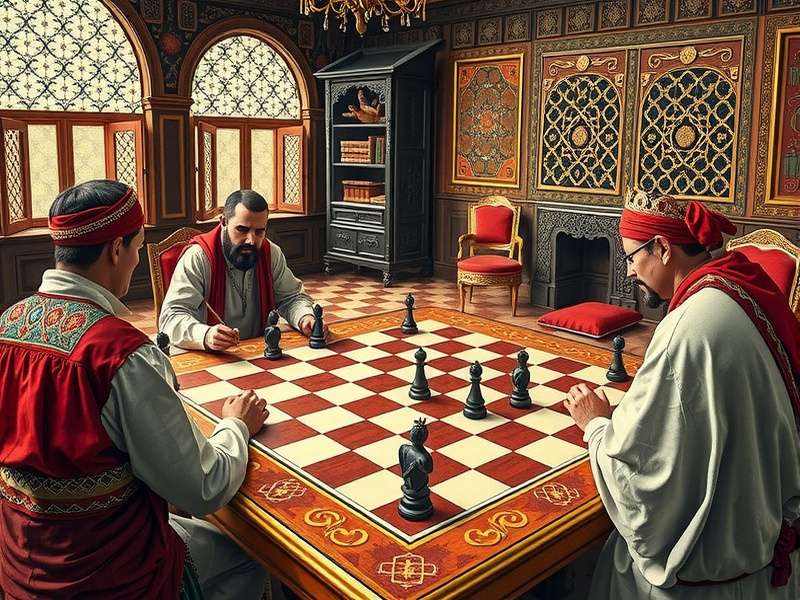 Modern Cha Cha Charm board with pieces in starting position