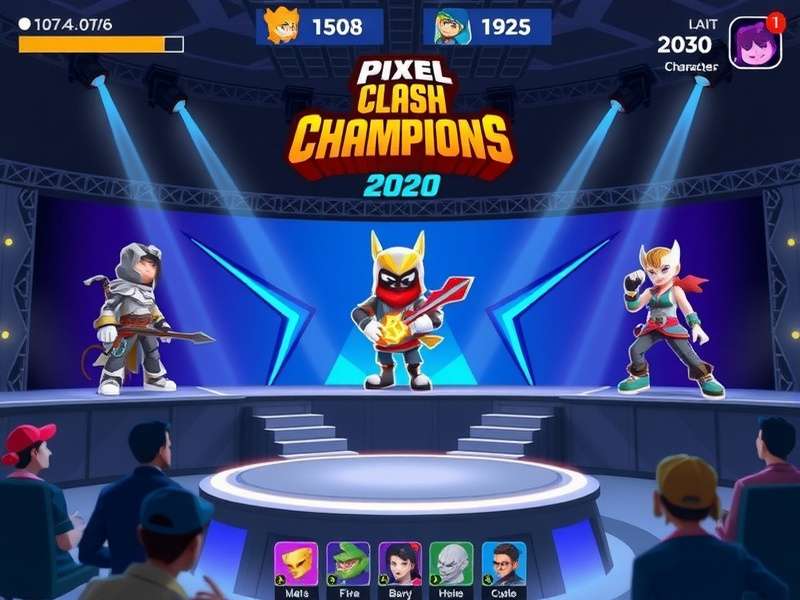 Pixel Clash Champions gameplay screenshot showing character combat