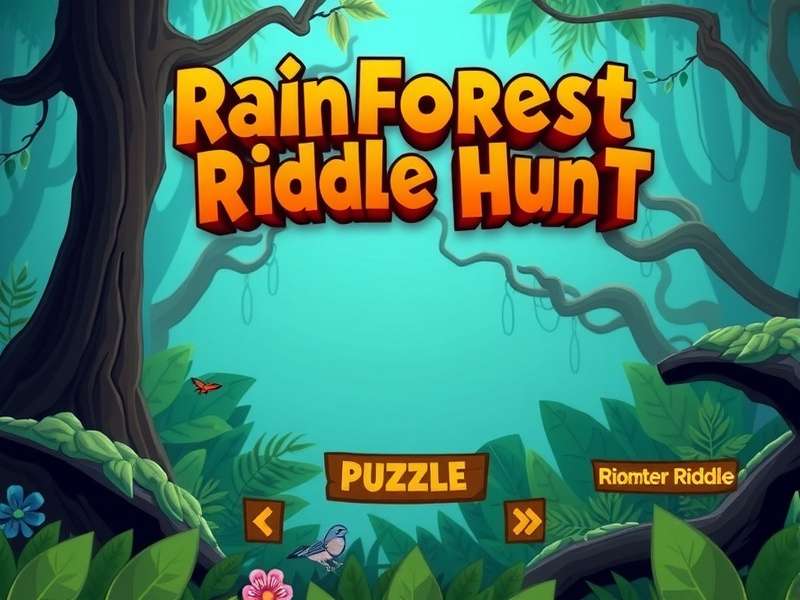 Rainforest Riddle Hunt visual design showcasing different biomes