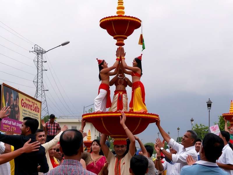 Historical depiction of Govinda celebrations