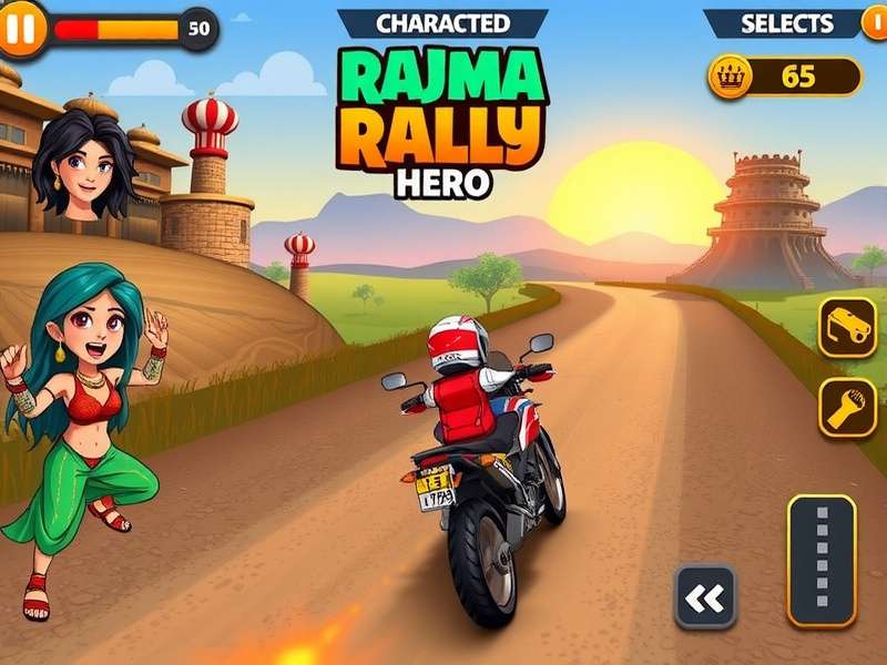 Character selection screen in Rajma Rally Hero