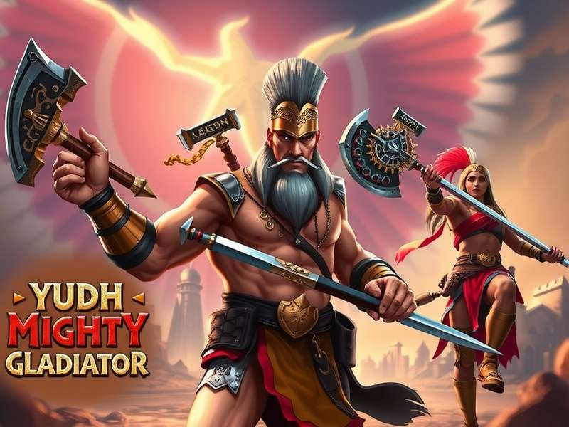 Yudh Mighty Gladiator warriors in traditional combat stance