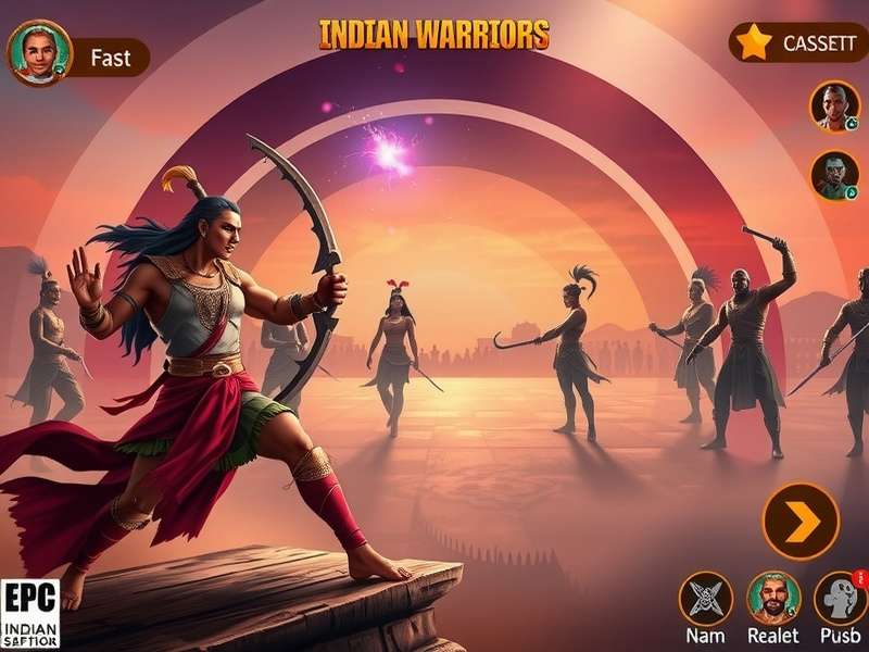 Epic Indian Warriors character selection screen
