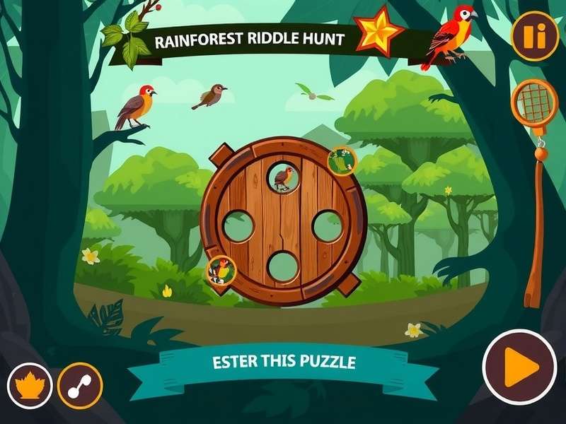 Rainforest Riddle Hunt gameplay screenshot showing puzzle interface