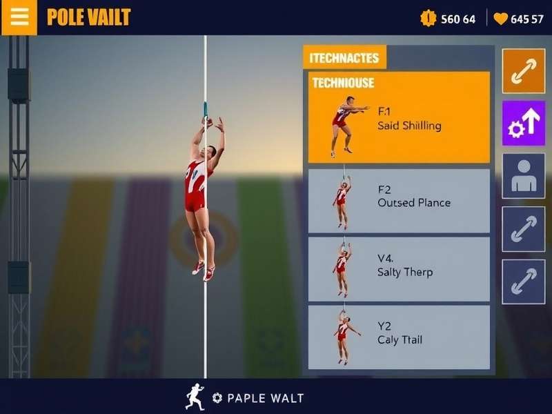 Pole Vault Virtuosos gameplay screenshot showing character mid-vault