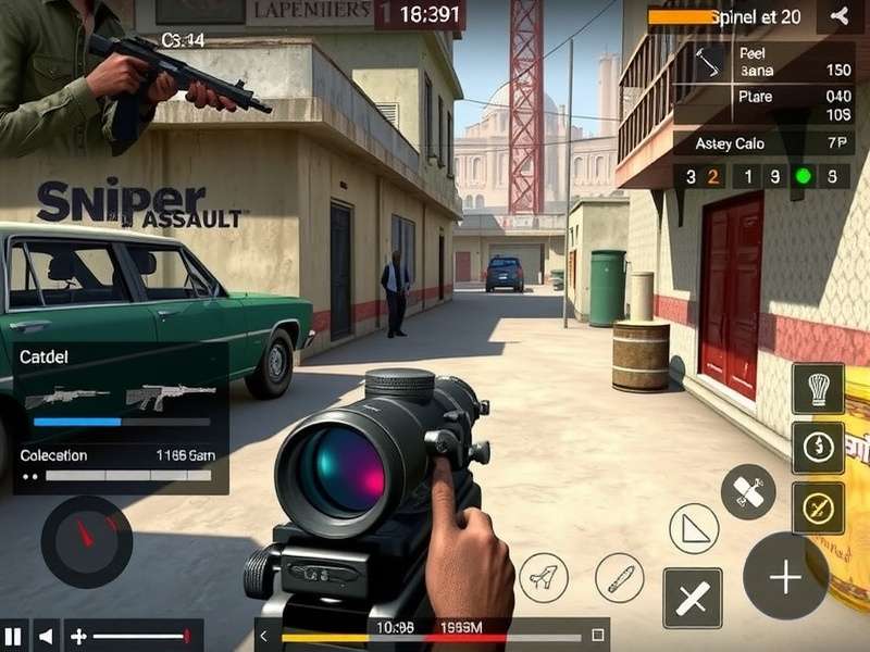 Sniper Assault India gameplay screenshot showing sniper scope view