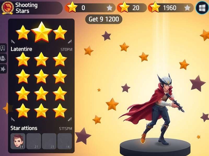 Shooting Stars gameplay interface showing star collection mechanics