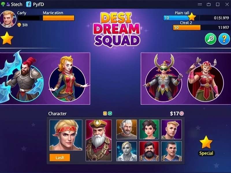 Desi Dream Squad gameplay screenshot showing character selection