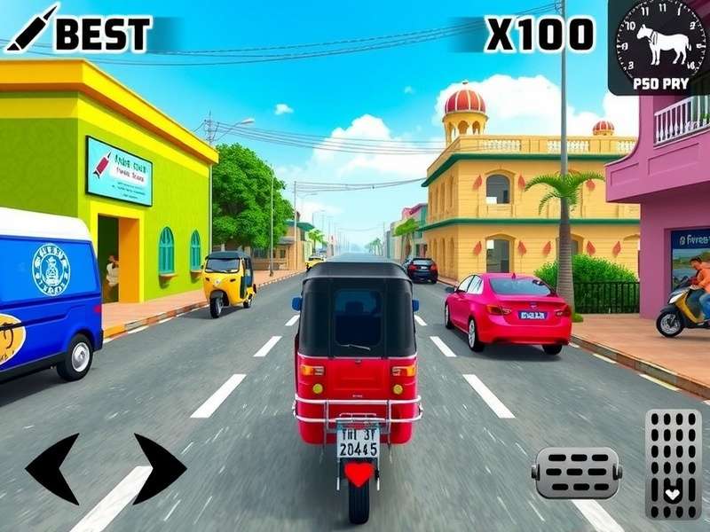 Tuk Tuk Crazy Ride gameplay showing colorful Indian streets