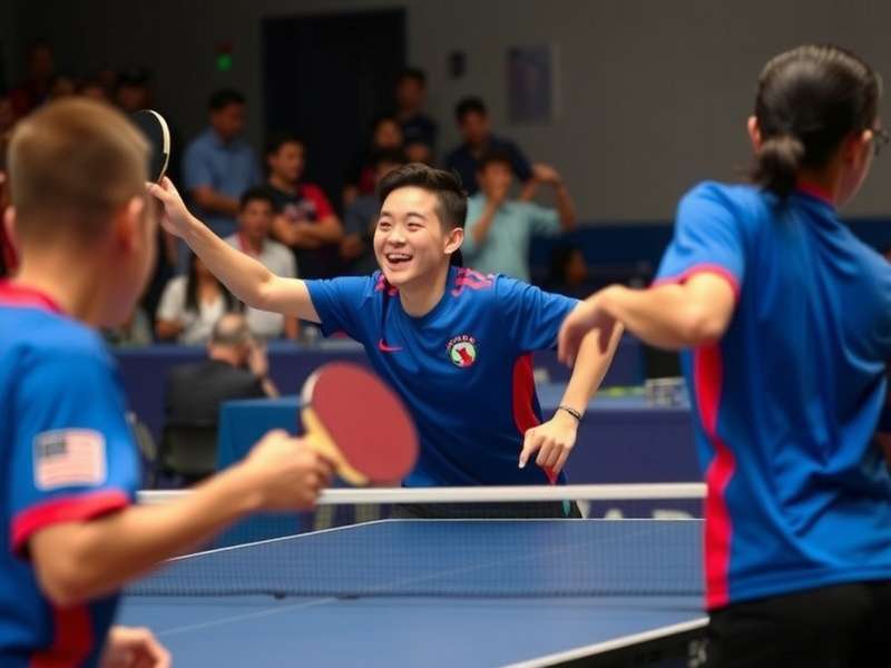 Champions of Elite Table Tennis Tournament celebrating victory