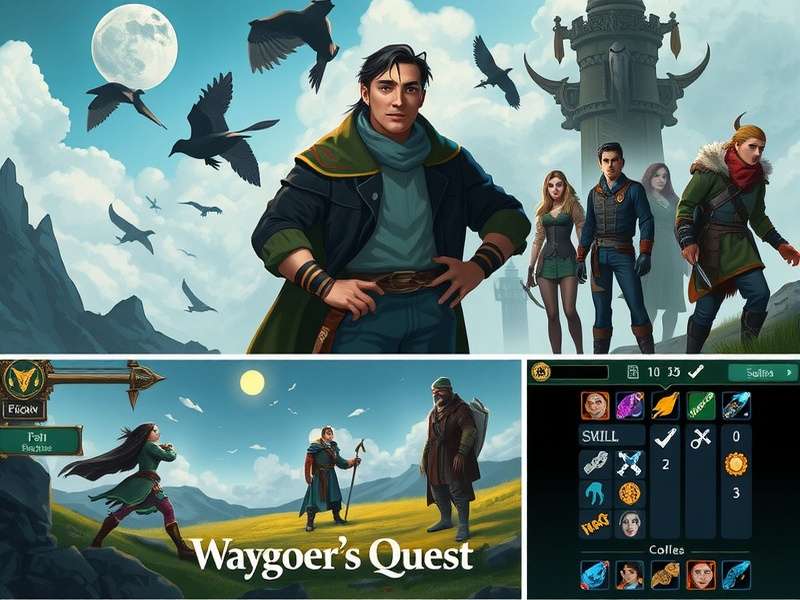 Eternal Waygoer S Quest game cover art showing main character and mystical landscape