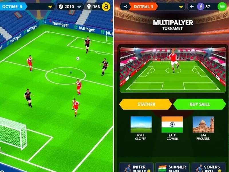 Nutmeg Prodigy Dynamo India gameplay interface showing football field and player controls
