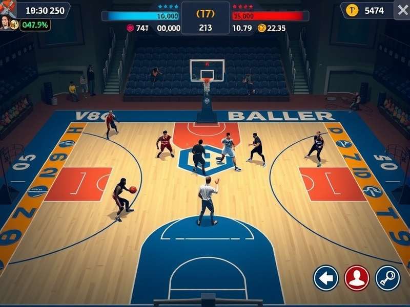 Baller Legends gameplay screenshot showing intense basketball action