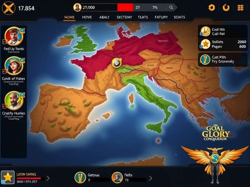 Goa Glory Conqueror gameplay screenshot showing strategic map view