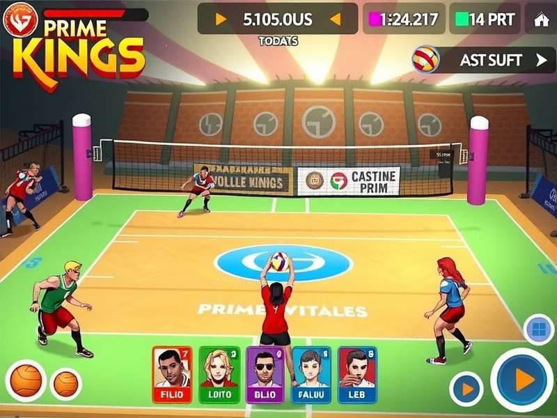 Prime Volley Kings gameplay screenshot showing volleyball action