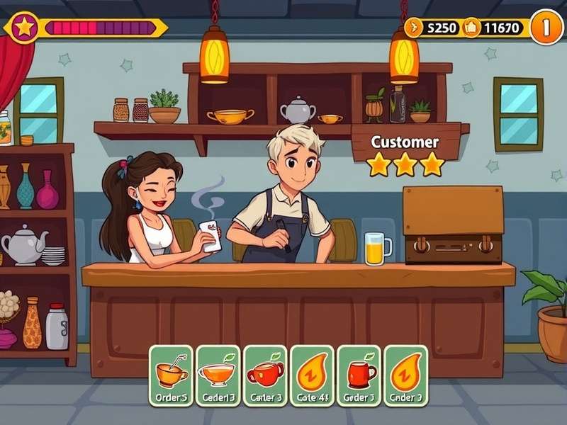 Chai Frenzy Dash gameplay screenshot showing tea preparation