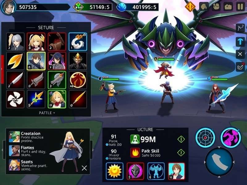 Legendary Raid Masters gameplay screenshot showing character selection and battle interface