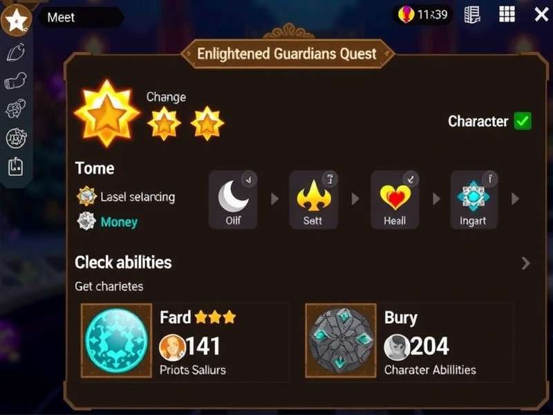 Enlightened Guardians Quest gameplay screenshot showing character selection