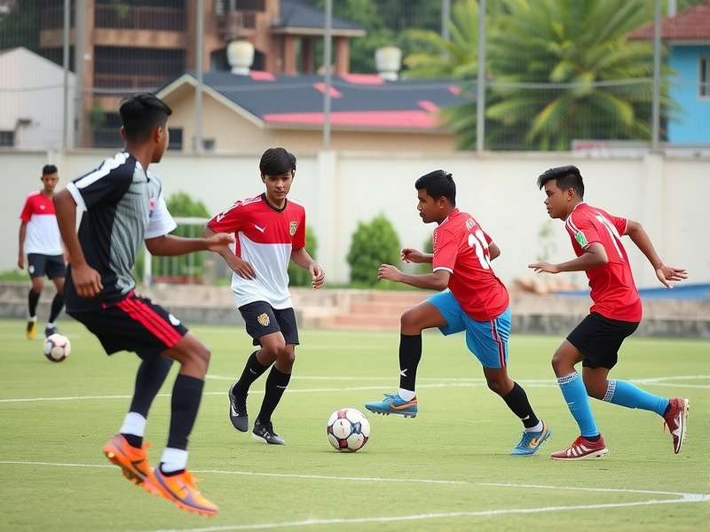 Young footballers training in Goa