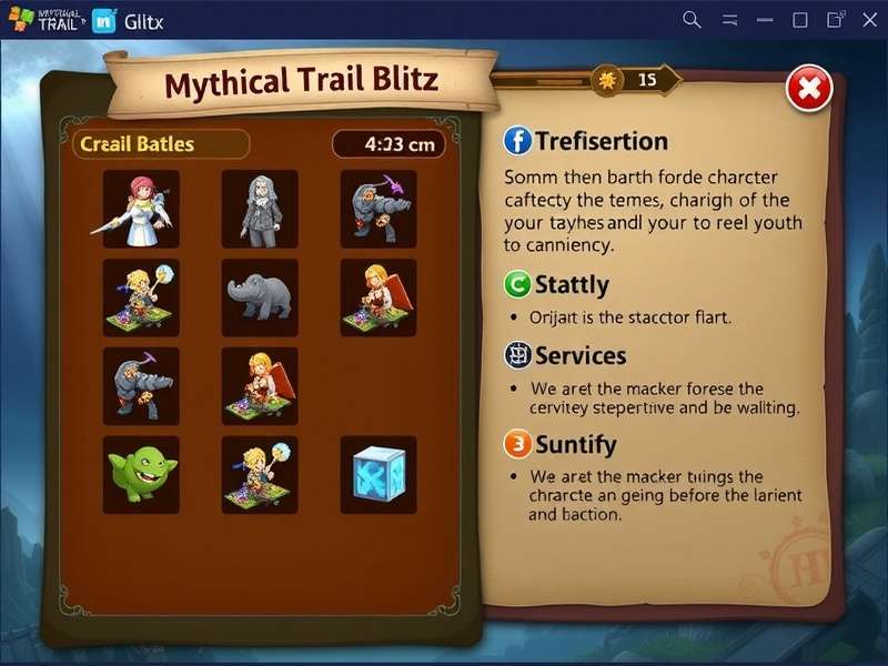 Mythical Trail Blitz gameplay screenshot showing character battles