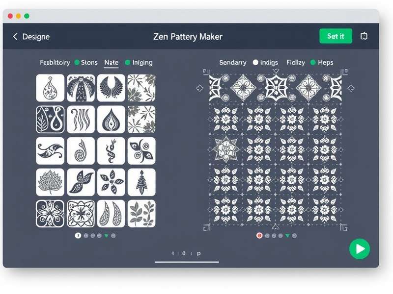 Zen Chikankari Pattern Maker interface showing embroidery design tools