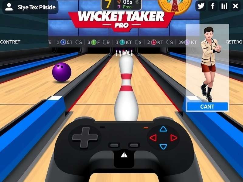 Wicket Taker Pro control interface showing different bowling gestures