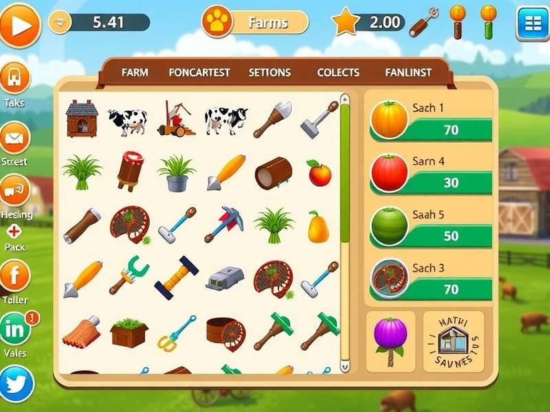 Farm Ville Power Harvest gameplay screenshot showing farm management