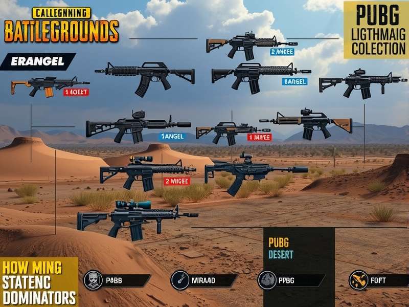 PUBG Lightning Dominator weapon collection showing various firearms