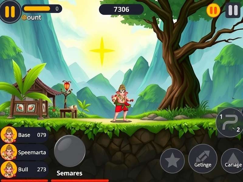 Ganesha S Sacred Run environment showcasing heavenly realm