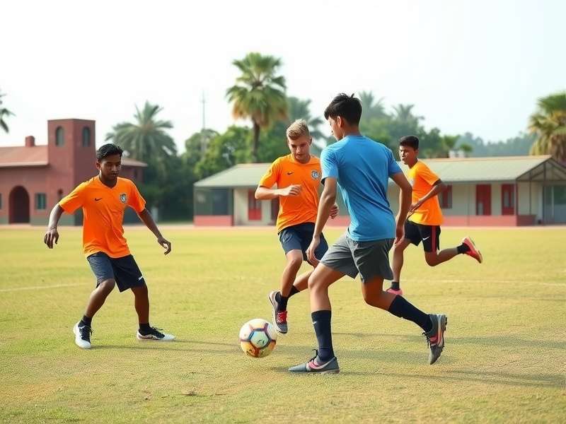 Goa footballers in action during match