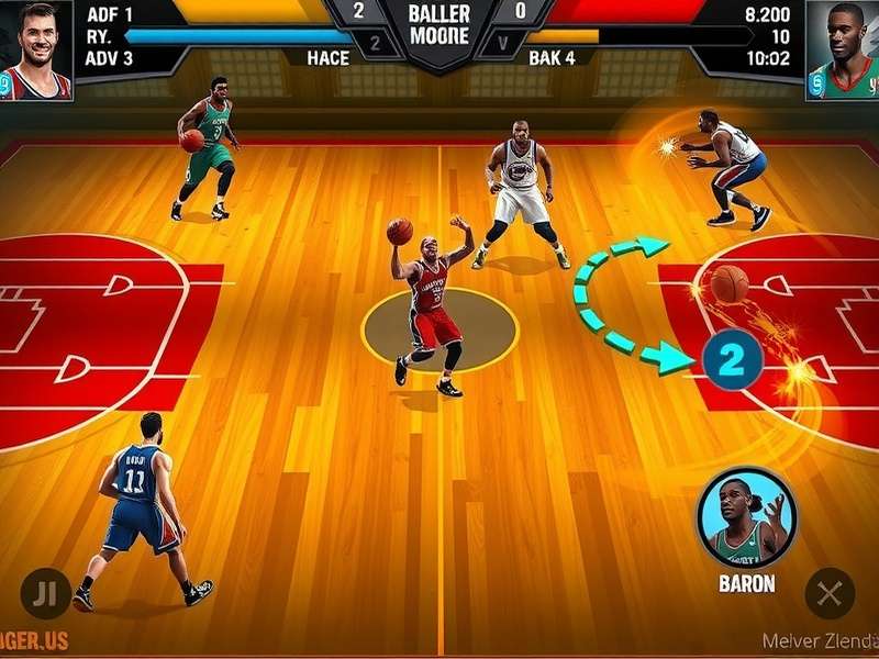 Baller Legends strategic gameplay showing player positioning