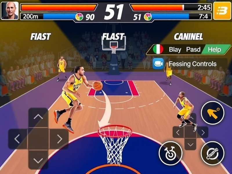 Slam Dunk Supreme gameplay screenshot showing intense basketball action