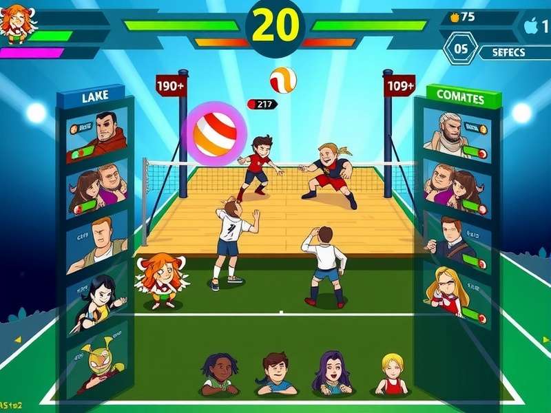 Volley Victorious Kingpin character selection screen showing diverse roster