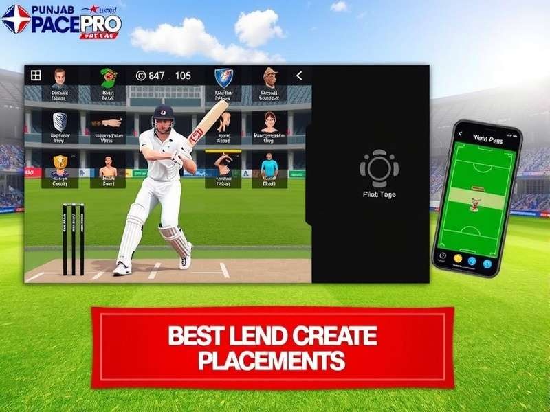 Punjab Pace Pro gameplay screenshot showing batting interface