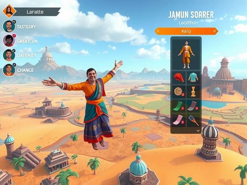 Jamun Soarer character customization screen showing various traditional Indian outfits