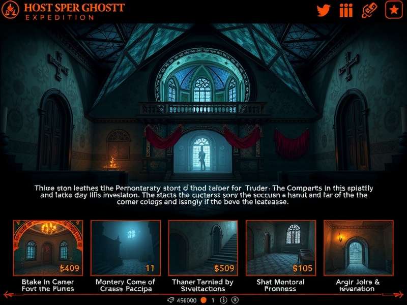 Various monastery locations featured in Monastery Ghost Expedition game