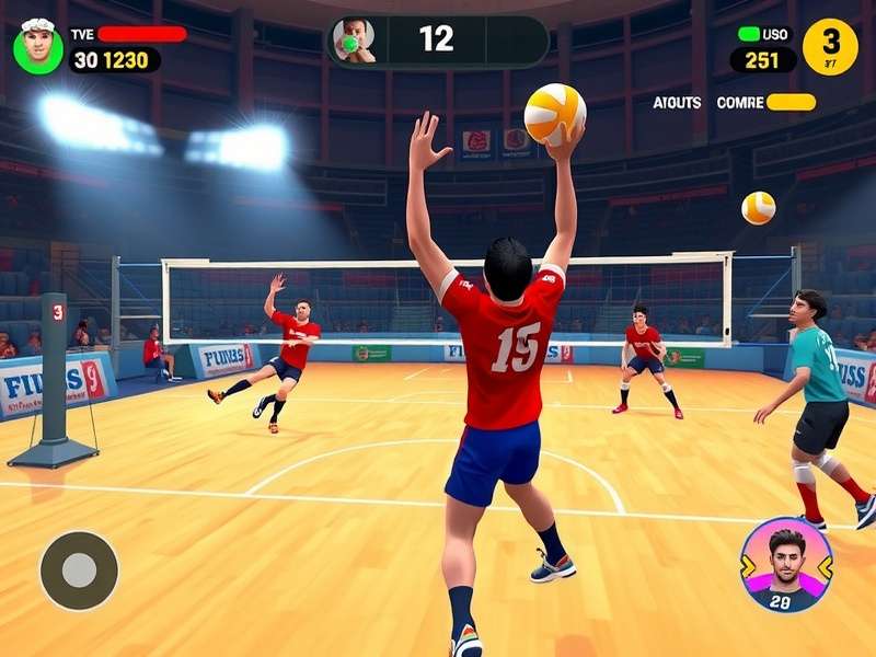 Mighty Volley Masters gameplay screenshot showing intense volleyball action