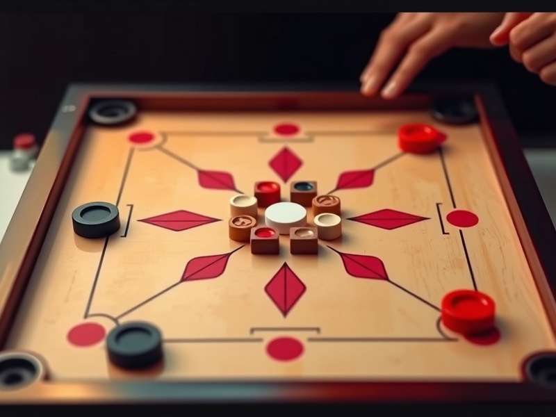 Carrom Champion Ultra board setup with pieces