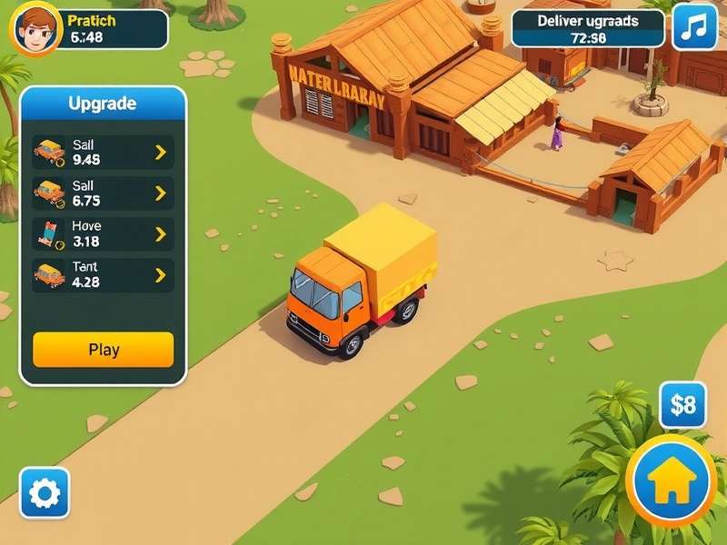 Parcel Dash Village vehicle upgrade menu and customization options