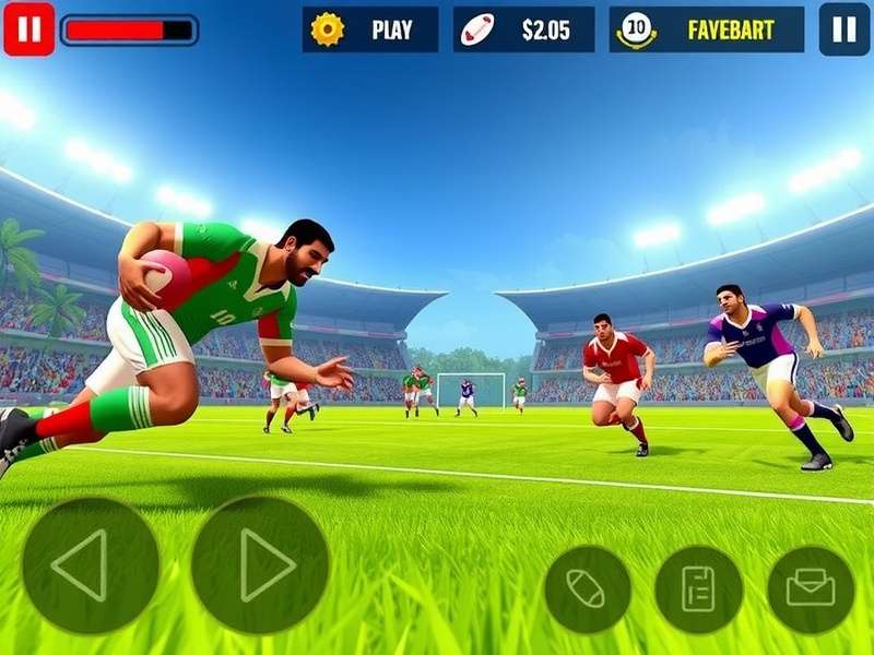 Rugby Sultans India gameplay interface showing controls and options