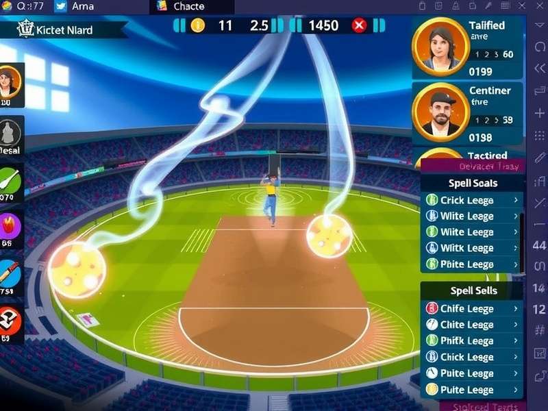 Cricket Wizardry character customization and spell selection interface